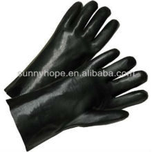 Schwarze PVC-beschichtete Handschuhe auf Lager